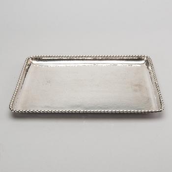 A Swedish 20th century silver tray mark of K Andersson Stockholm 1918, length 32 cm, weight 714 gr.