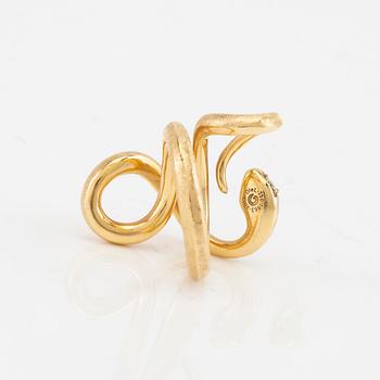 Ole Lynggaard, Ring "Snakes" 18K gold with round brilliant-cut diamonds.