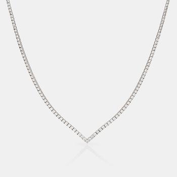 843. A brilliant-cut diamond necklace, 13.76 cts in total.