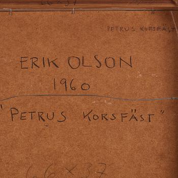 Erik Olson,  oil on canvas laid down on panel, signed and dated 1960.