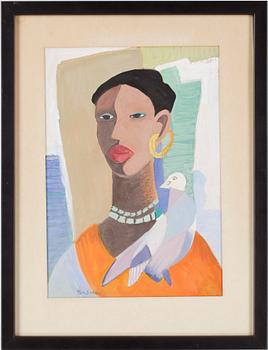 Wim Bosma · WIM BOSMA, gouache, signerad.