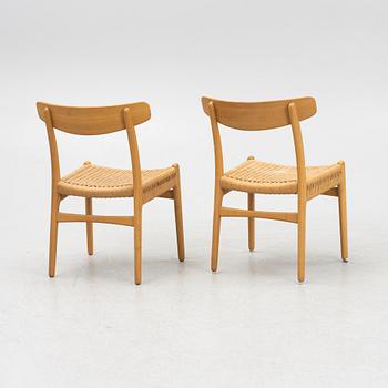 Hans J Wegner, chairs, 8 pcs, CH 23 "The Dining Chair", Carl Hansen & Son, Odense, Denmark.