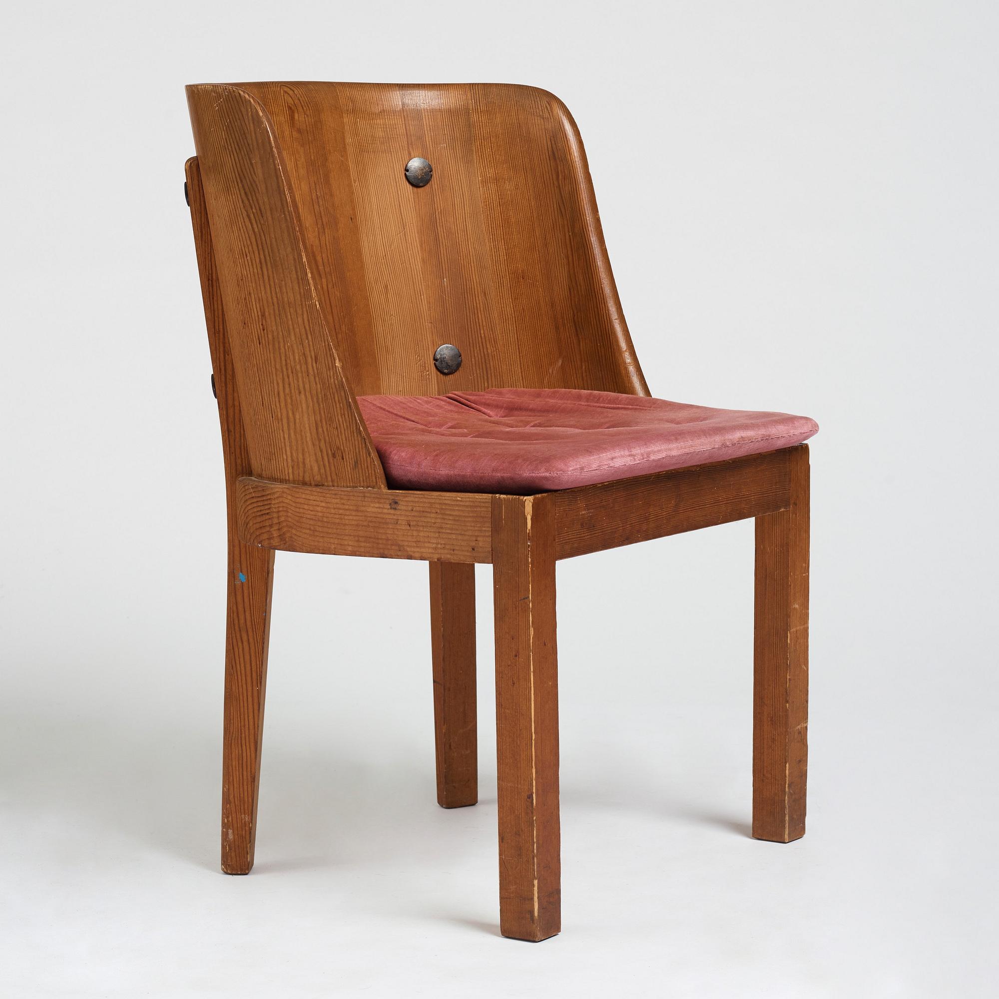 Axel Einar Hjorth, a stained pine low back "Lovö" chair, Nordiska Kompaniet, Sweden 1930's.