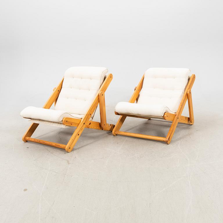 A pair of "Kon-Tiki" easy chairs by Gillis Lundgren for IKEA 1970's.