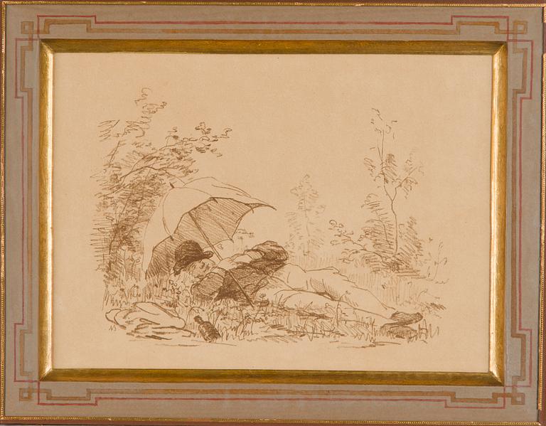 Fredrik Ahlstedt, Lepäävä mies.