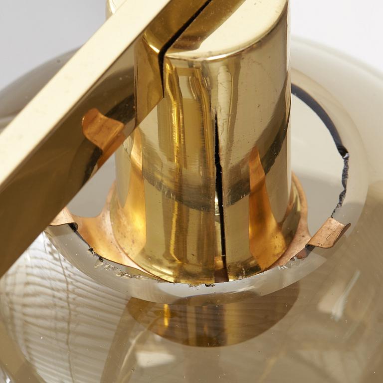 HANS-AGNE JAKOBSSON, a brass and glass nine-light ceiling light from Markaryd, second half of the 20th century.