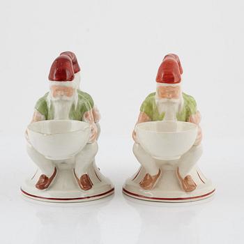 Alf Wallander, a pair of Swedish Jugend salt cellars, Rörstrand, early 20th Century.