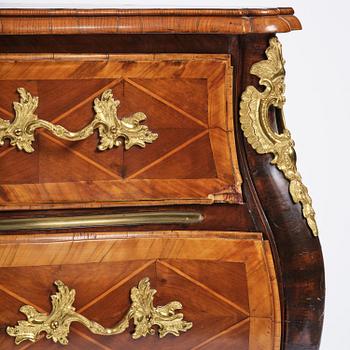 A Swedish parquetry rococo corner-commode, Stockholm later part 18th century.
