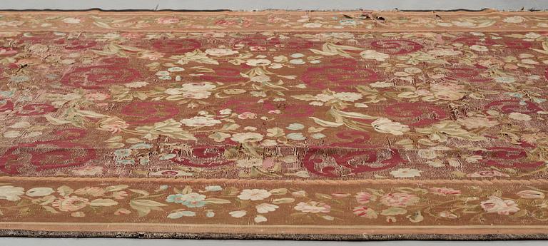 A CARPET, tapestry weave, ca 428 x 266-268,5 cm, Aubusson, France the middle to the end of the 19th century.