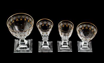 GLASSERVIS, 16 delar, "Odelberg", Kosta, 1900-tal.