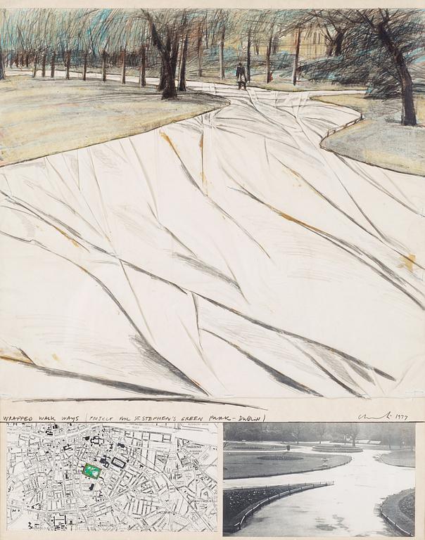 Christo & Jeanne-Claude, "Wrapped Walk Ways (Project for St. Stephen's Green Park - Dublin)".