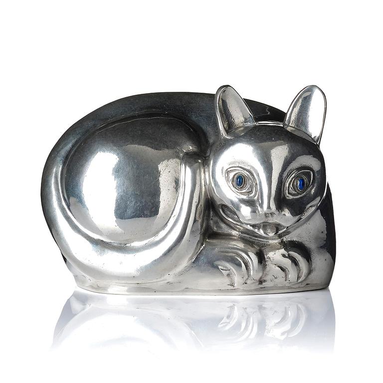 Estrid Ericson, a pewter sculpture of a Siamese cat, Firma Svenskt Tenn, Stockholm, 1968.