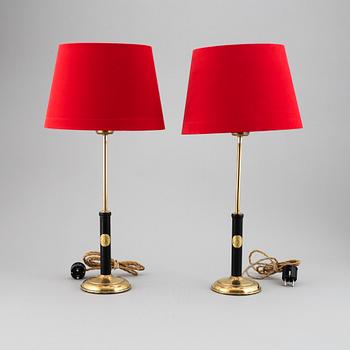 A pair of table lamps, Karlskrona Lampfabrik, second half 1900's.