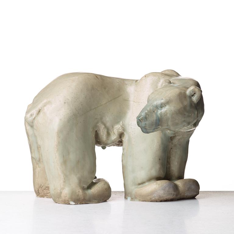 Michael Schilkin, a stoneware sculpture of a polar bear, Arabia, Finland 1945.