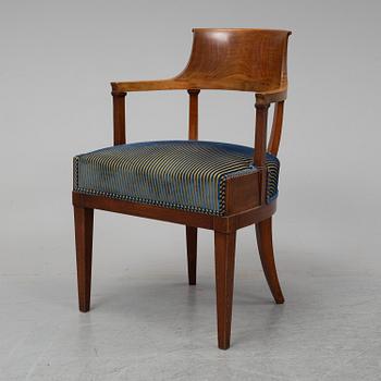 A desk armchair, Swedish Empire 1820-40's.