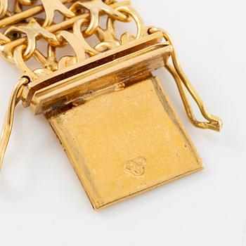 Armband, 18K guld, x-länk.