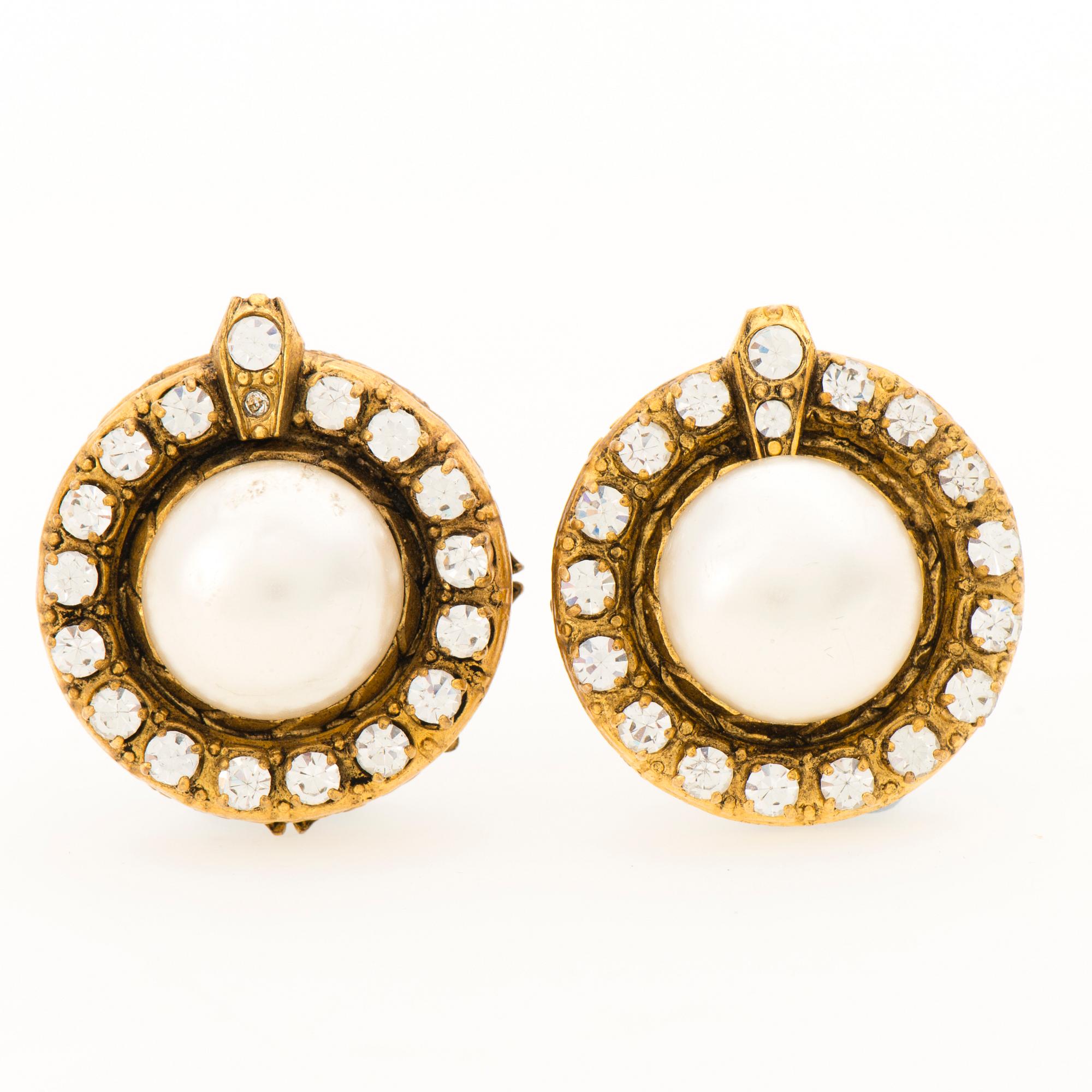 A Pair of 1970s Strass Earrings.