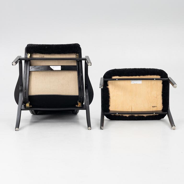 Yngve Ekström, a 'Lamino' easy chair with foot stool, Swedese 2010.