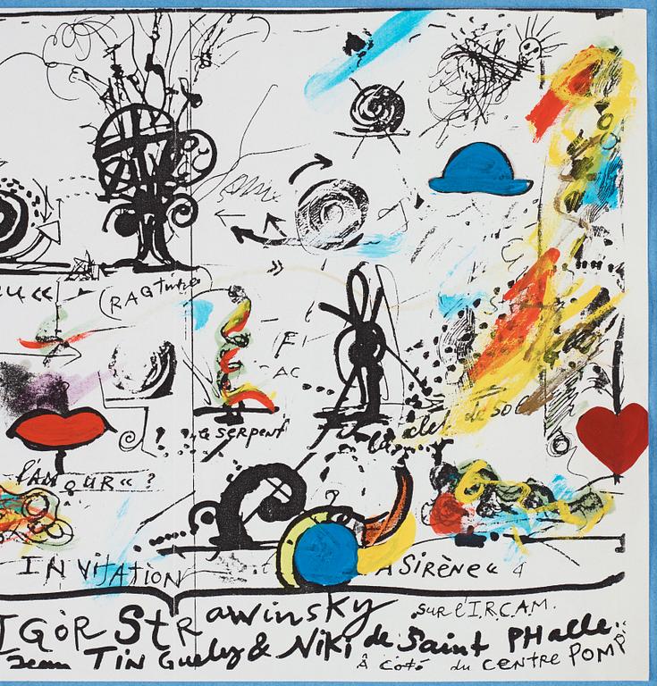 Jean Tinguely, Inbjudningskort till "Fontaine Igor Strawinsky".