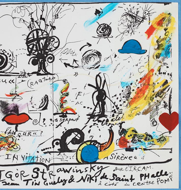 Jean Tinguely, Invitation card for "Fontaine Igor Strawinsky".