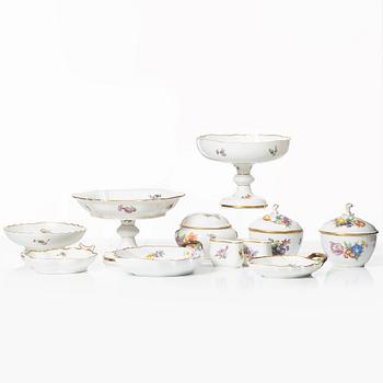 Royal Copenhagen, 13 pieces of a service, 'Saxon Flower', Denmark, 1889-1973.
