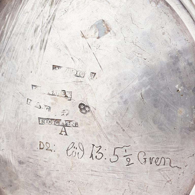 A Swedish 18th century silver tankard, possibly mark of Erik Löfgren (Umeå 1786-1796), 1786.