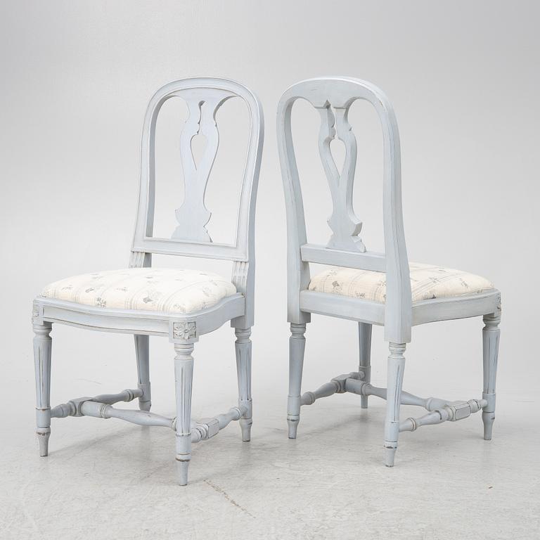 Stolar, 8, st gustaviansk stil, 1900-tal.