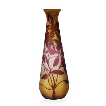 420. An Emile Gallé Art Nouveau cameo glass vase, Nancy, France.