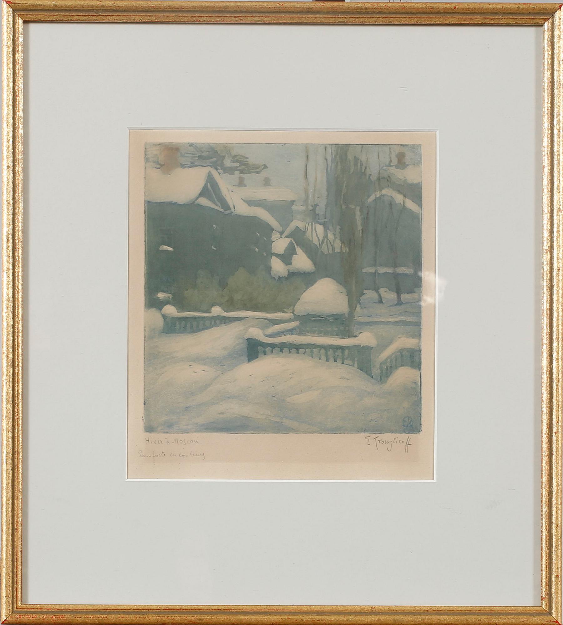 ELISABETH DE KROUGLICOFF, etching, signed.