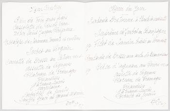 Books and menus of French gastronomy.