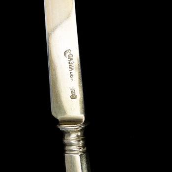 BESTICK, 6 delar, silver, Ryssland resp Estland sent 1800-tal till tidigt 1900-tal. Tot ca 320 gram.