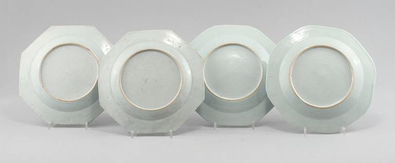 TALLRIKAR, 2+2 st, porslin, Kina, 1700-tal.