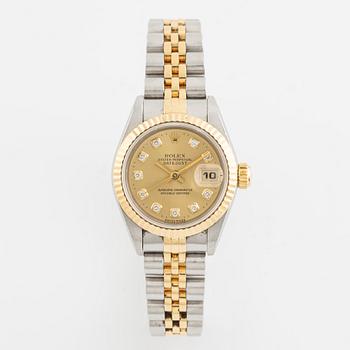 Rolex, Oyster Perpetual, Datejust, "Diamond Dial", armbandsur, 26 mm.