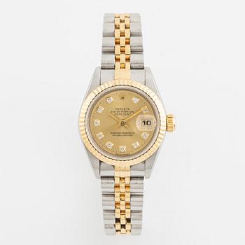 Rolex, Oyster Perpetual, Datejust, "Diamond Dial", armbandsur, 26 mm.