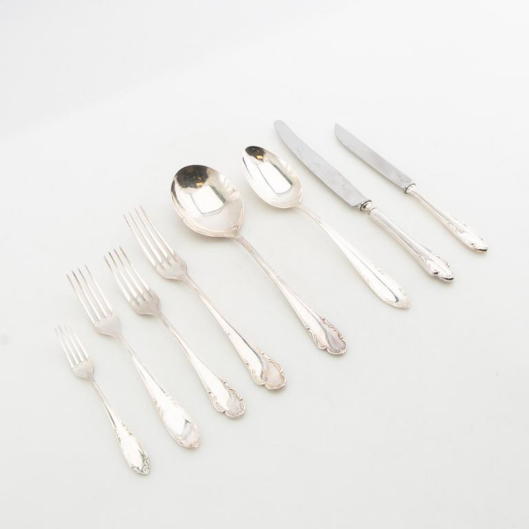 Cutlery service parts, 127 + 31 pieces, model Haga, GAB and C. G. Hallberg, Stockholm, 1950s/1960s.