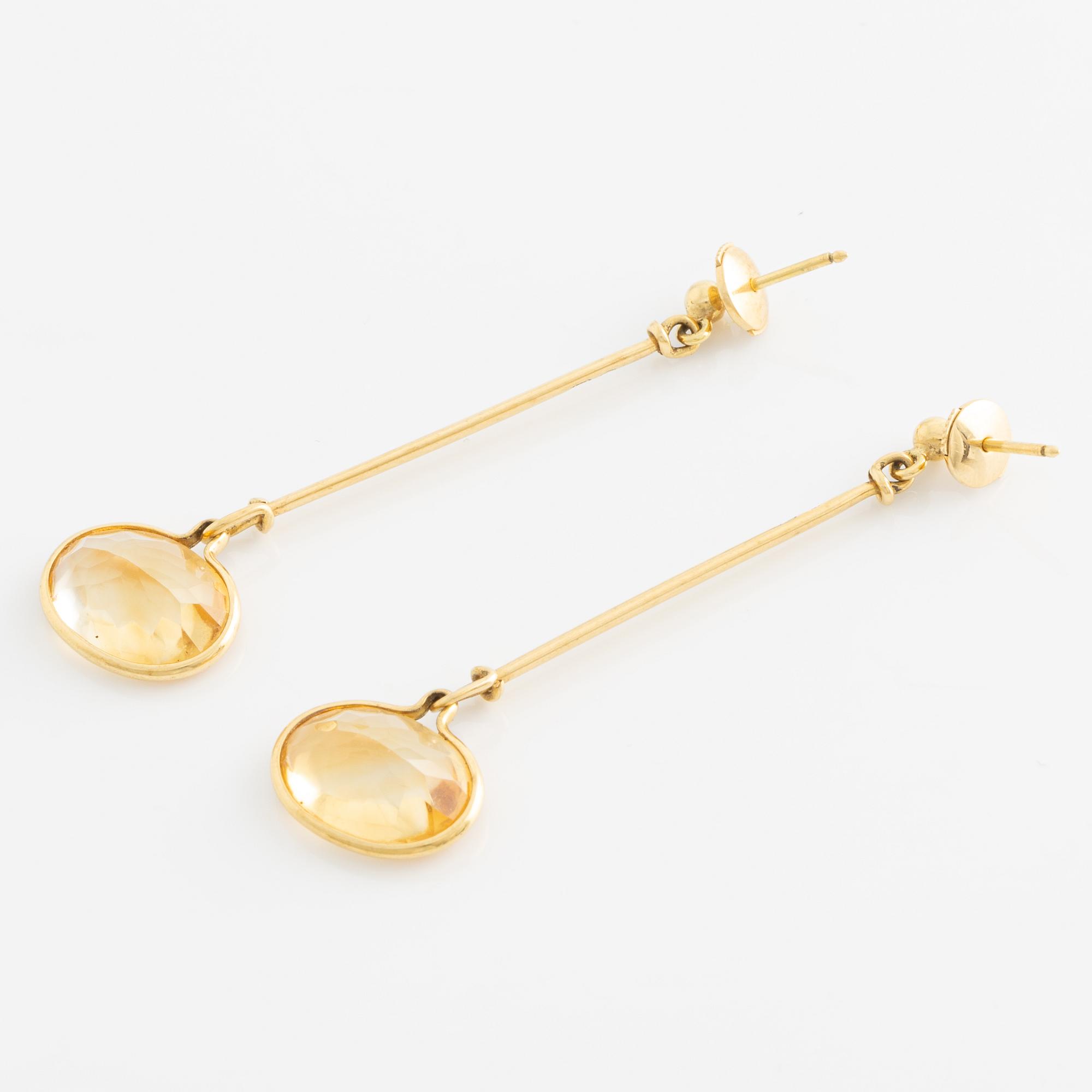 Georg Jensen, örhängen, "Savannah", 18K guld med citriner.