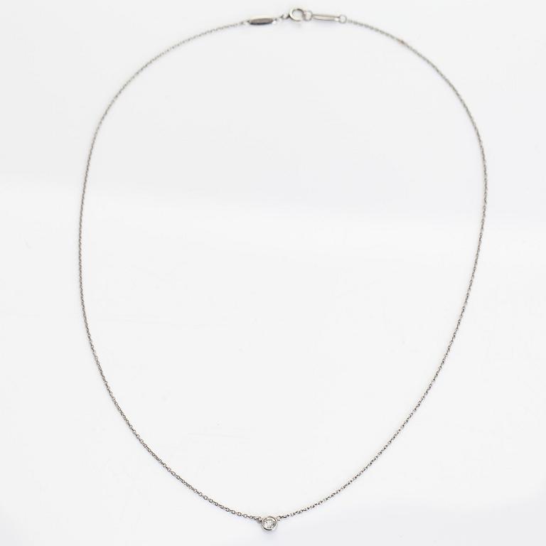 Tiffany & Co, Elsa Peretti, halsband, "Diamonds by the Yard", platina med en diamant ca 0.17 ct.