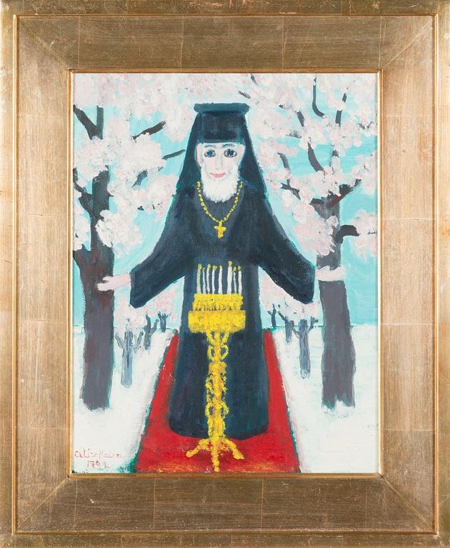 Alice Kaira, olja på duk lagd på pannå, signerad och daterad 1992.