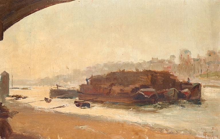 ÉMILE TREMBLAY, Olja på duk,  ETremblay med dedikation: "A mon frere Bergh" och daterad 1883.