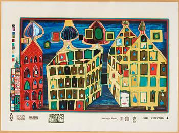 Friedensreich Hundertwasser, "Look at it on a rainy day (The Regentag portfolio)".