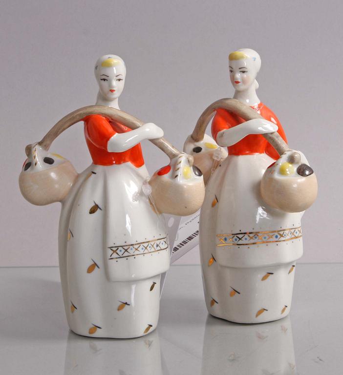 FIGURINER, 3 st, porslin, Ryssland.