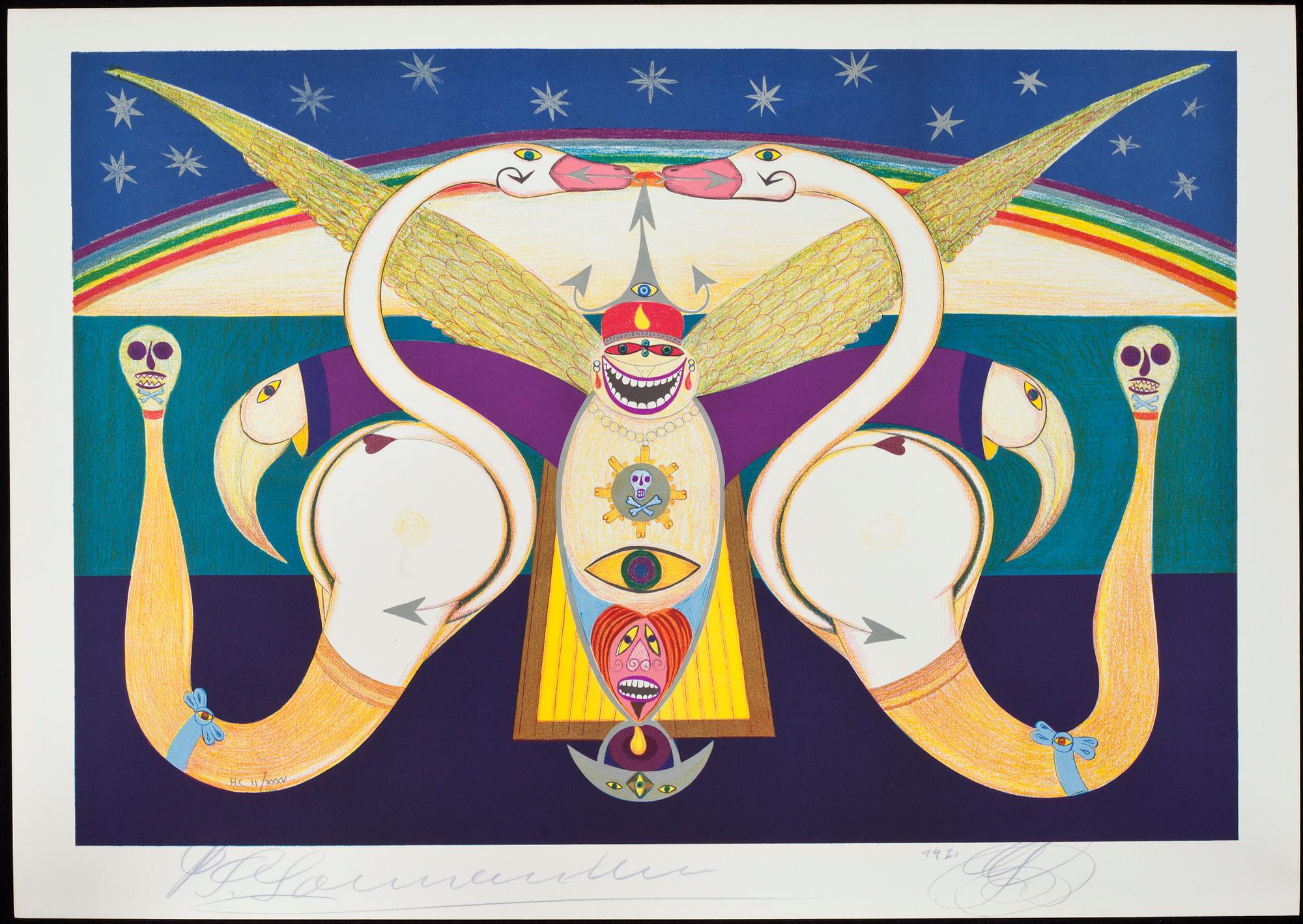 FRIEDRICH SCHRÖDER-SONNENSTERN, färglitografier, 5 st, signerade och numrerade i HC-upplaga, daterade 1971.