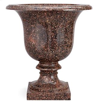 A Swedish Empire first halft 19th Century porphyry urn.