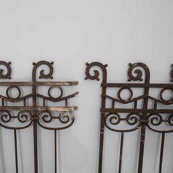 Fence 2 sections early 20th century wrought and cast iron.