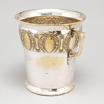 A 20th century silver plated champagne cooler.