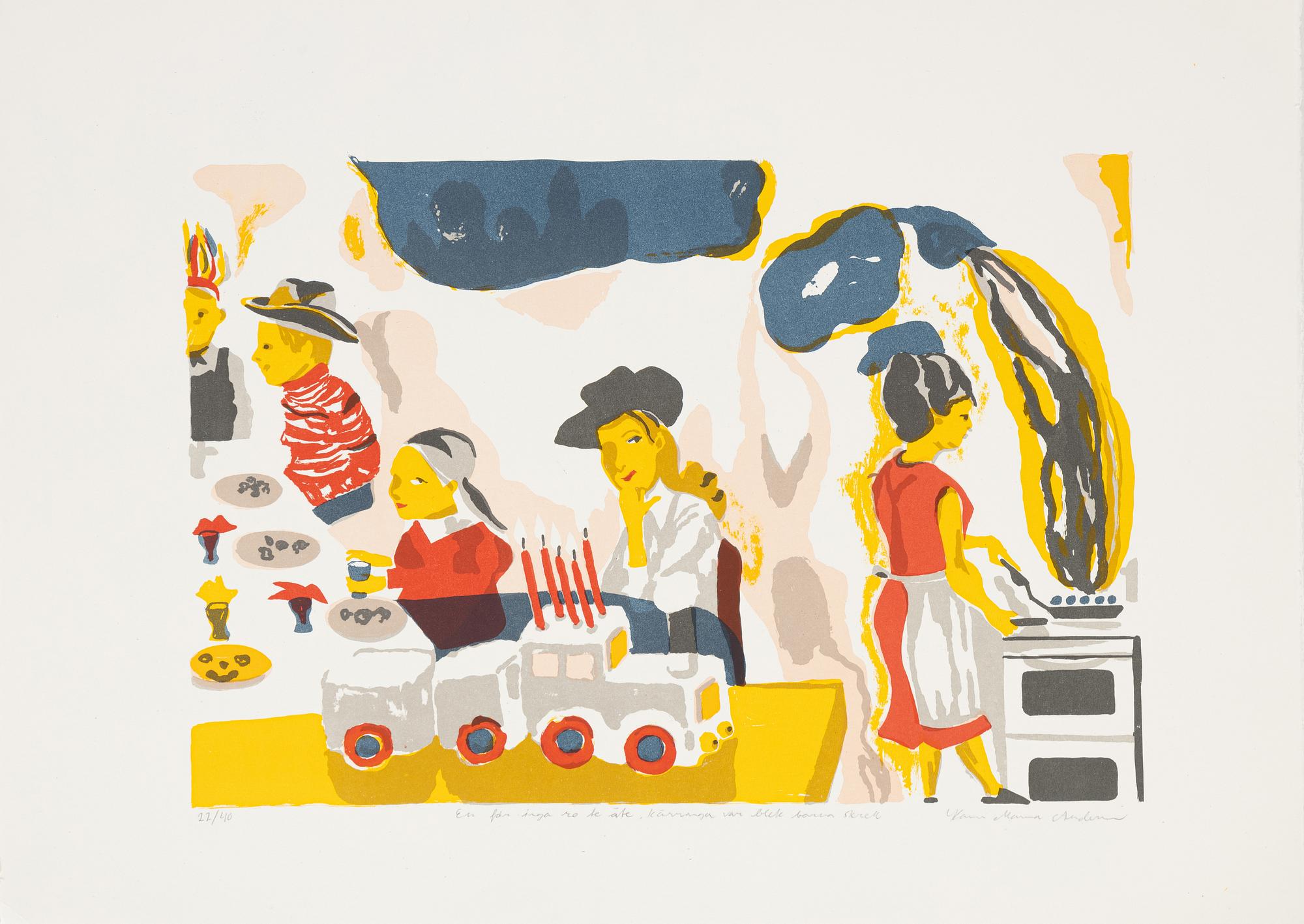 Karin Mamma Andersson, lithograph in colours, signed 22/40.