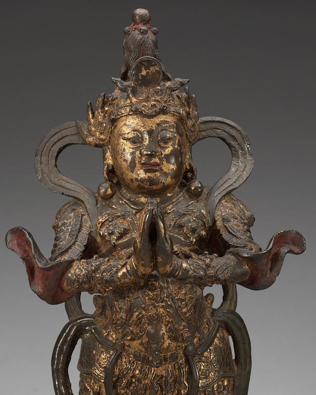 SKULPTUR, brons Sen Ming dynasti, 1600-tal.