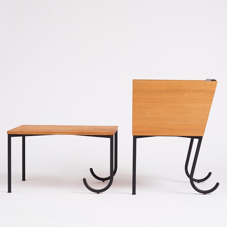 Jonas Bohlin, a table and easy chair,  'Formula ask', Jonas Bohlin Design AB, Sweden 1999.