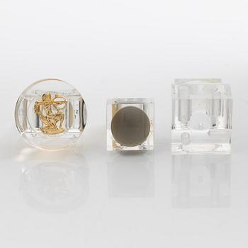 Siv Lagerström, three acrylic rings, 1970s.