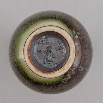 Berndt Friberg, a set of three miniature stoneware vases and two bowls, Gustavsbergs studio, mid 20th Century.